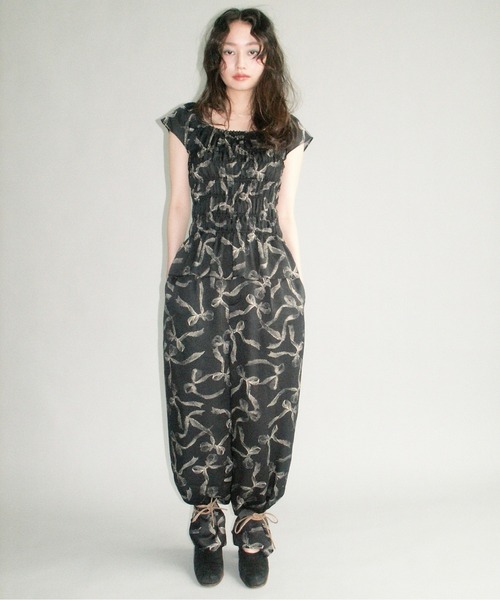 musubore(ムスボレ)の「relax print pants / リラックスパンツ(その他パンツ・レディース・ダークブラウン/ブラウン/ブラック・0/1)」の1枚目の写真