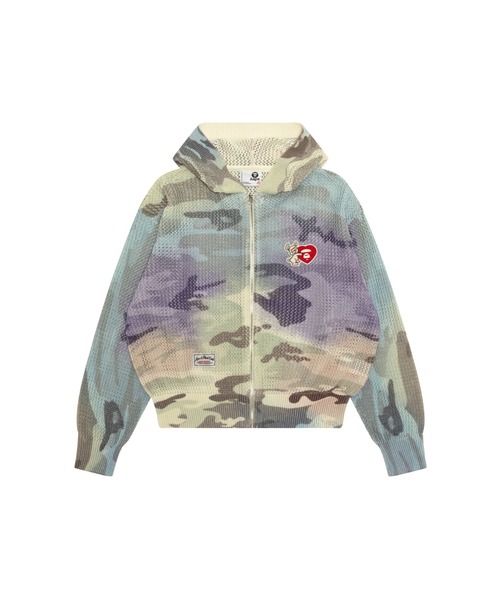 AAPE BY A BATHING APE（エーエイプバイアベイシングエイプ）の「AAPE ZIP UP KNIT HOODIE（ニット/セーター・レディース・ピンク系その他/グレー系その他7・XX-SMALL/X-SMALL）」の2枚目の写真