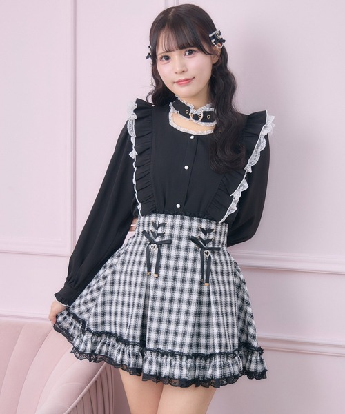 ROJITA(ロジータ)の「レースアップ裾フリルスカパン(スカート・レディース・チェック/ブラック/ピンク・FREE)」の19枚目の写真