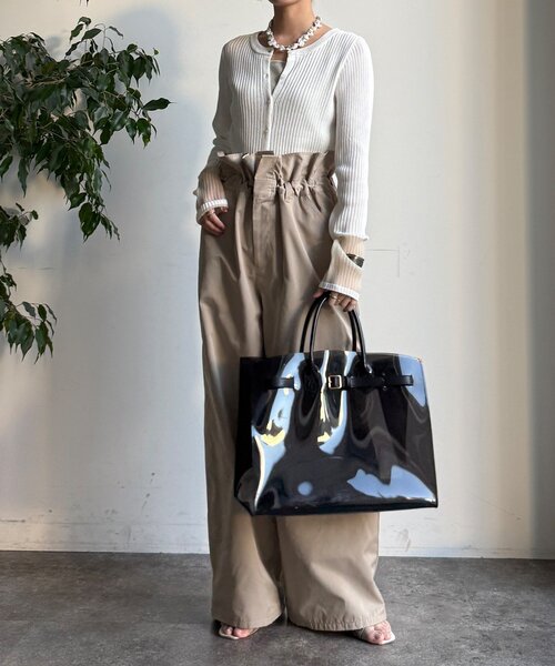 DouDou（ドゥドゥ）の「【WEB限定】袖シアー切替リブカーディガン（カーディガン/ボレロ・レディース・ブラック/ブルー/オフホワイト・FREE）」の16枚目の写真