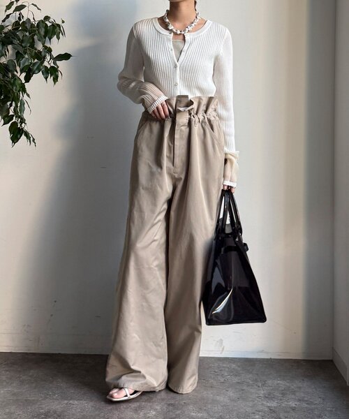 DouDou（ドゥドゥ）の「【WEB限定】袖シアー切替リブカーディガン（カーディガン/ボレロ・レディース・ブラック/ブルー/オフホワイト・FREE）」の18枚目の写真