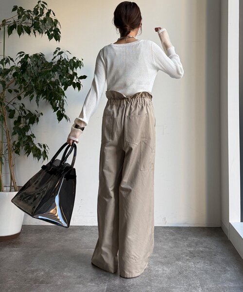 DouDou（ドゥドゥ）の「【WEB限定】袖シアー切替リブカーディガン（カーディガン/ボレロ・レディース・ブラック/ブルー/オフホワイト・FREE）」の19枚目の写真