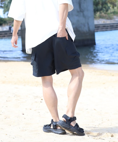 KANGOL（カンゴール）の「【KANGOL/カンゴール】別注 水陸両用 ウェビングベルト付き 撥水 カーゴショートパンツ（その他パンツ・メンズ・グリーン系その他/グレー系その他/オリーブ/グレー/ネイビー/パープル/ブラック/ベージュ・M/L/XL）」の20枚目の写真