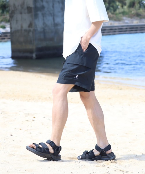 KANGOL（カンゴール）の「【KANGOL/カンゴール】別注 水陸両用 ウェビングベルト付き 撥水 カーゴショートパンツ（その他パンツ・メンズ・グリーン系その他/グレー系その他/オリーブ/グレー/ネイビー/パープル/ブラック/ベージュ・M/L/XL）」の19枚目の写真