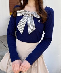 INGNI | チェックリボンレイヤードトップス(Tシャツ/カットソー)