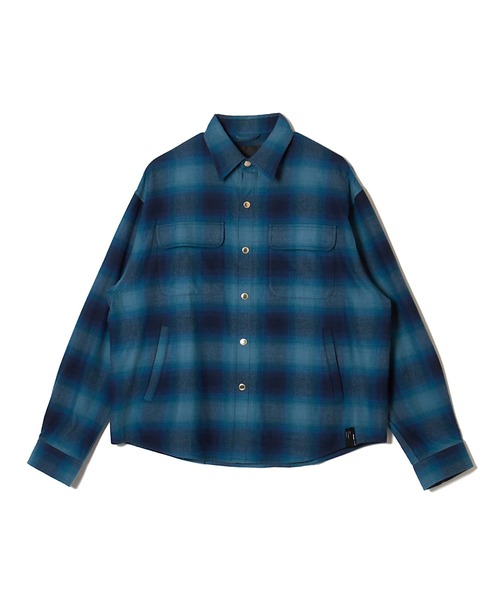 MSML（エムエスエムエル）の「OMBRE CHECK SNAP BOTTON SHIRT（シャツ/ブラウス・メンズ・ブラック×ホワイト/ブルー・M/L/XL）」の2枚目の写真