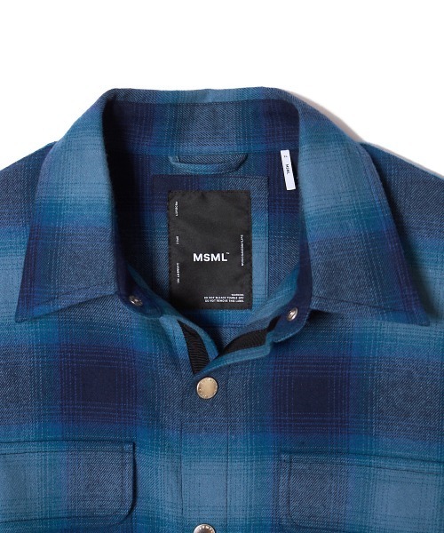 MSML（エムエスエムエル）の「OMBRE CHECK SNAP BOTTON SHIRT（シャツ/ブラウス・メンズ・ブラック×ホワイト/ブルー・M/L/XL）」の3枚目の写真