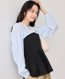 VIS | ペプラムニットドッキングブラウス(シャツ/ブラウス)
