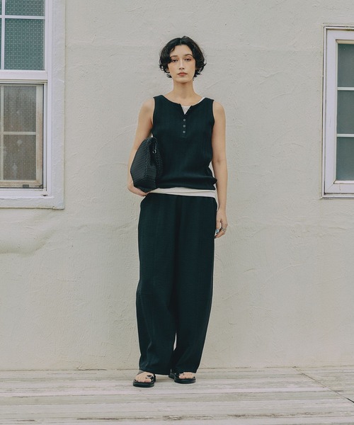 LEPSIM（レプシィム）の「《リネンライクドライシリーズ》切り替えパンツ　638925（その他パンツ・レディース・ライトベージュ/ブラック/ダークブラウン/カーキブラウン/チャコールグレー・FREE）」の17枚目の写真