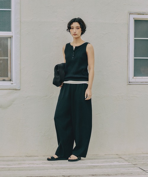 LEPSIM（レプシィム）の「《リネンライクドライシリーズ》切り替えパンツ　638925（その他パンツ・レディース・ライトベージュ/ブラック/ダークブラウン/カーキブラウン/チャコールグレー・FREE）」の18枚目の写真