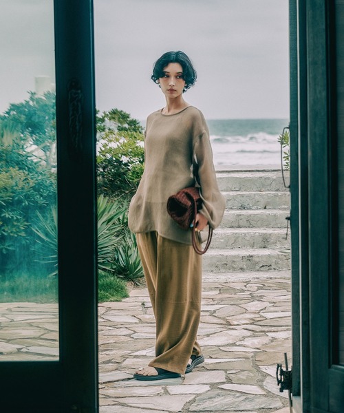 LEPSIM（レプシィム）の「《リネンライクドライシリーズ》切り替えパンツ　638925（その他パンツ・レディース・ライトベージュ/ブラック/ダークブラウン/カーキブラウン/チャコールグレー・FREE）」の15枚目の写真