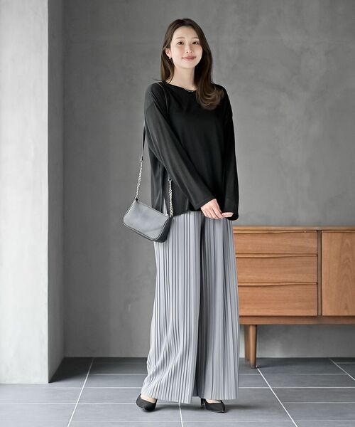 rps（アールピーエス）の「プリーツワイドパンツ（その他パンツ・レディース・ライトグレー/カーキブラウン/ブラック/チャコールグレー・フリー）」の5枚目の写真