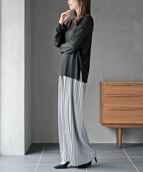 rps（アールピーエス）の「プリーツワイドパンツ（その他パンツ・レディース・ライトグレー/カーキブラウン/ブラック/チャコールグレー・フリー）」の6枚目の写真