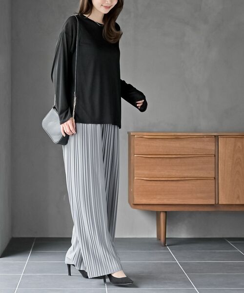 rps（アールピーエス）の「プリーツワイドパンツ（その他パンツ・レディース・ライトグレー/カーキブラウン/ブラック/チャコールグレー・フリー）」の8枚目の写真