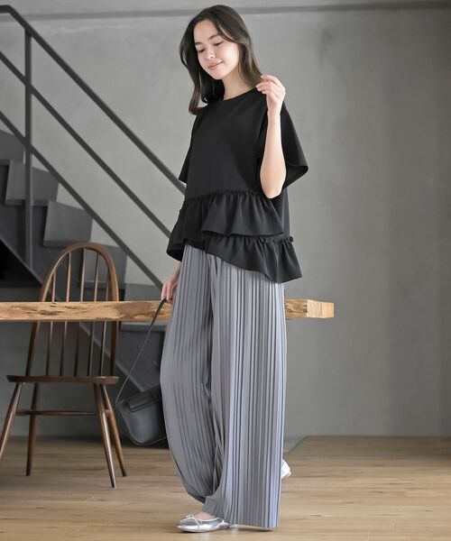 rps（アールピーエス）の「プリーツワイドパンツ（その他パンツ・レディース・ライトグレー/カーキブラウン/ブラック/チャコールグレー・フリー）」の13枚目の写真