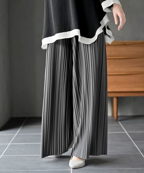 rps（アールピーエス）の「プリーツワイドパンツ（その他パンツ・レディース・ライトグレー/カーキブラウン/ブラック/チャコールグレー・フリー）」の19枚目の写真