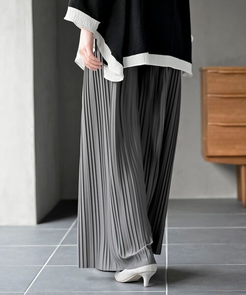 rps（アールピーエス）の「プリーツワイドパンツ（その他パンツ・レディース・ライトグレー/カーキブラウン/ブラック/チャコールグレー・フリー）」の21枚目の写真