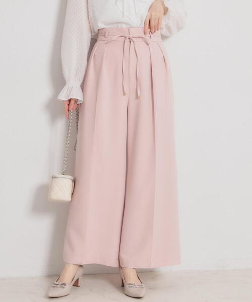 couture brooch(クチュールブローチ)の「【洗える・S-LL】細リボンデザイン タックワイドパンツ(その他パンツ・レディース・ネイビー/ピンク/オフホワイト・36/38/40/42)」の22枚目の写真