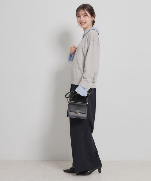 couture brooch(クチュールブローチ)の「【洗える・S-LL】細リボンデザイン タックワイドパンツ(その他パンツ・レディース・ネイビー/ピンク/オフホワイト・36/38/40/42)」の20枚目の写真