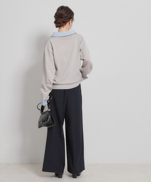 couture brooch(クチュールブローチ)の「【洗える・S-LL】細リボンデザイン タックワイドパンツ(その他パンツ・レディース・ネイビー/ピンク/オフホワイト・36/38/40/42)」の19枚目の写真