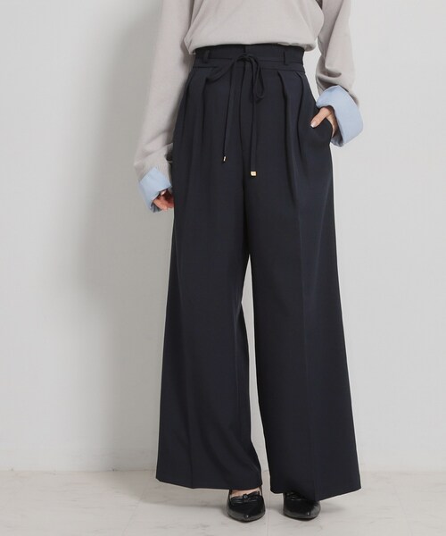couture brooch(クチュールブローチ)の「【洗える・S-LL】細リボンデザイン タックワイドパンツ(その他パンツ・レディース・ネイビー/ピンク/オフホワイト・36/38/40/42)」の18枚目の写真
