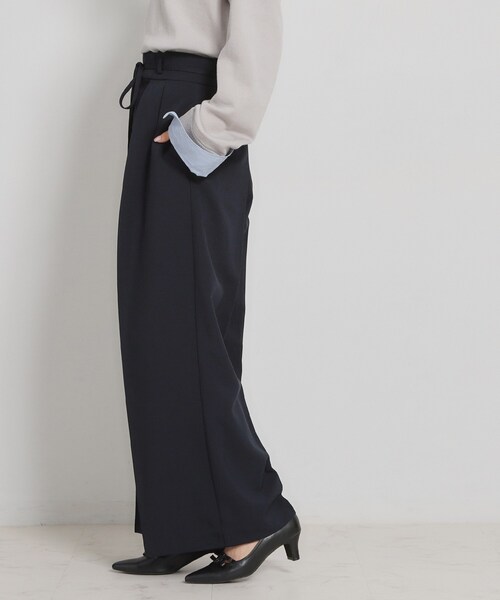 couture brooch(クチュールブローチ)の「【洗える・S-LL】細リボンデザイン タックワイドパンツ(その他パンツ・レディース・ネイビー/ピンク/オフホワイト・36/38/40/42)」の17枚目の写真