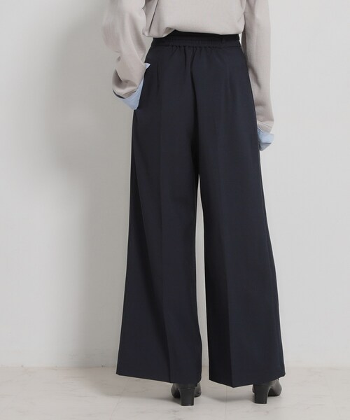 couture brooch(クチュールブローチ)の「【洗える・S-LL】細リボンデザイン タックワイドパンツ(その他パンツ・レディース・ネイビー/ピンク/オフホワイト・36/38/40/42)」の16枚目の写真