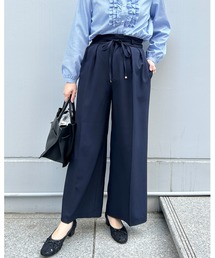 couture brooch（クチュールブローチ）の「【洗える・S-LL】細リボンデザイン タックワイドパンツ（その他パンツ）」
