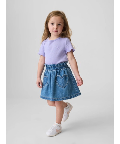 GAP（ギャップ）の「ハートポケット デニムスカート (幼児・ベビー)（デニムスカート・キッズ・インディゴブルー・70cm/80ｃｍ/90cm/95cm/100cm/105cm/110cm）」の2枚目の写真