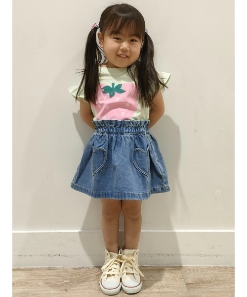 GAP（ギャップ）の「ハートポケット デニムスカート (幼児・ベビー)（デニムスカート・キッズ・インディゴブルー・70cm/80ｃｍ/90cm/95cm/100cm/105cm/110cm）」の3枚目の写真