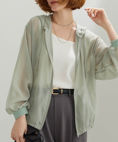 BELLUNA PLUS(ベルーナ)の「柔らか素材シアーパーカー(パーカー・レディース・ブラック/モカ/ミント・LARGE/MEDIUM/X-LARGE)」の3枚目の写真