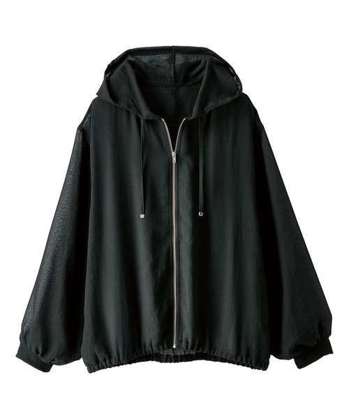 BELLUNA PLUS(ベルーナ)の「柔らか素材シアーパーカー(パーカー・レディース・ブラック/モカ/ミント・LARGE/MEDIUM/X-LARGE)」の17枚目の写真