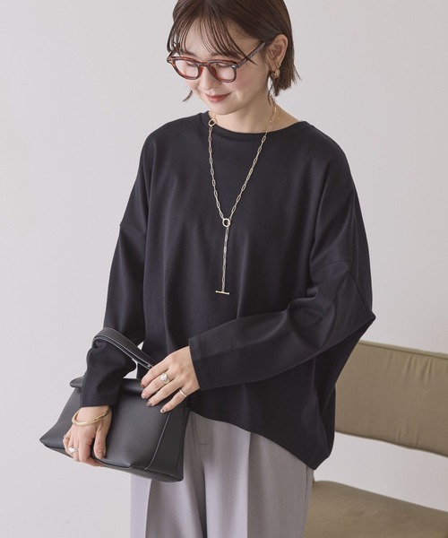 AMERICAN HOLIC（アメリカンホリック）の「【UVカット】コクーンポンチプルオーバー（Tシャツ/カットソー・レディース・ライトイエロー/グレイッシュベージュ/ライトグレー/ブラック/オフホワイト・L/M）」の2枚目の写真