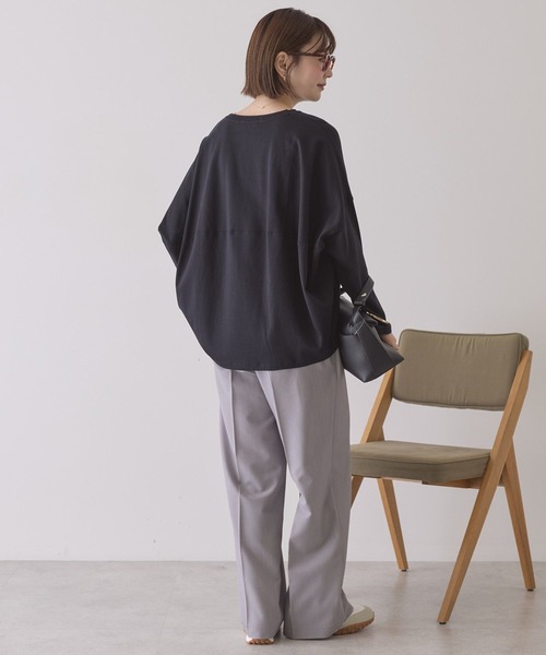 AMERICAN HOLIC（アメリカンホリック）の「【UVカット】コクーンポンチプルオーバー（Tシャツ/カットソー・レディース・ライトイエロー/グレイッシュベージュ/ライトグレー/ブラック/オフホワイト・L/M）」の18枚目の写真