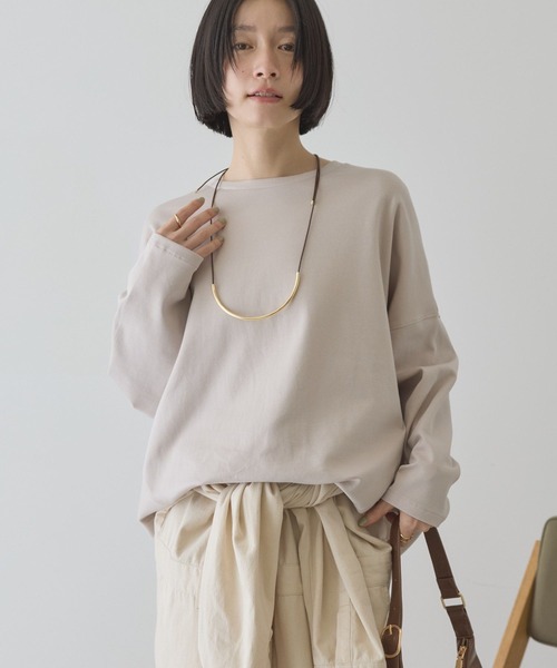 AMERICAN HOLIC（アメリカンホリック）の「【UVカット】コクーンポンチプルオーバー（Tシャツ/カットソー・レディース・ライトイエロー/グレイッシュベージュ/ライトグレー/ブラック/オフホワイト・L/M）」の19枚目の写真