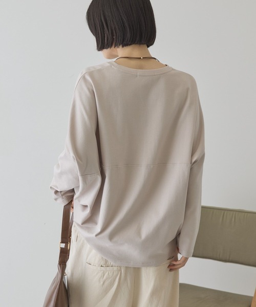 AMERICAN HOLIC（アメリカンホリック）の「【UVカット】コクーンポンチプルオーバー（Tシャツ/カットソー・レディース・ライトイエロー/グレイッシュベージュ/ライトグレー/ブラック/オフホワイト・L/M）」の20枚目の写真