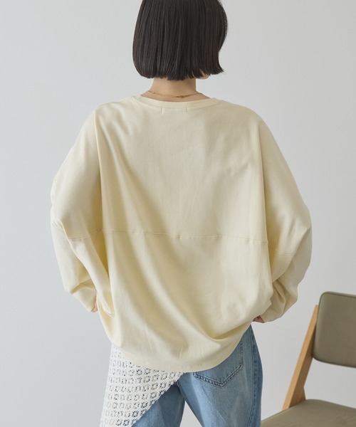 AMERICAN HOLIC（アメリカンホリック）の「【UVカット】コクーンポンチプルオーバー（Tシャツ/カットソー・レディース・ライトイエロー/グレイッシュベージュ/ライトグレー/ブラック/オフホワイト・L/M）」の21枚目の写真