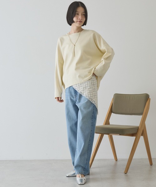 AMERICAN HOLIC（アメリカンホリック）の「【UVカット】コクーンポンチプルオーバー（Tシャツ/カットソー・レディース・ライトイエロー/グレイッシュベージュ/ライトグレー/ブラック/オフホワイト・L/M）」の22枚目の写真