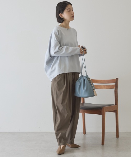 AMERICAN HOLIC（アメリカンホリック）の「【UVカット】コクーンポンチプルオーバー（Tシャツ/カットソー・レディース・ライトイエロー/グレイッシュベージュ/ライトグレー/ブラック/オフホワイト・L/M）」の17枚目の写真