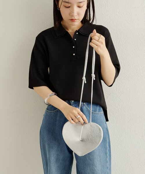 Omekashi（オメカシ）の「ハート型BAG（ショルダーバッグ・レディース・ブラック/オフホワイト/シルバー・ONE SIZE）」の9枚目の写真