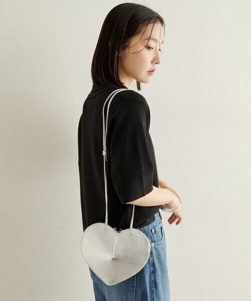 Omekashi（オメカシ）の「ハート型BAG（ショルダーバッグ・レディース・ブラック/オフホワイト/シルバー・ONE SIZE）」の10枚目の写真