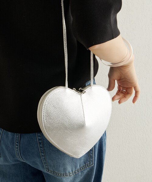 Omekashi（オメカシ）の「ハート型BAG（ショルダーバッグ・レディース・ブラック/オフホワイト/シルバー・ONE SIZE）」の12枚目の写真
