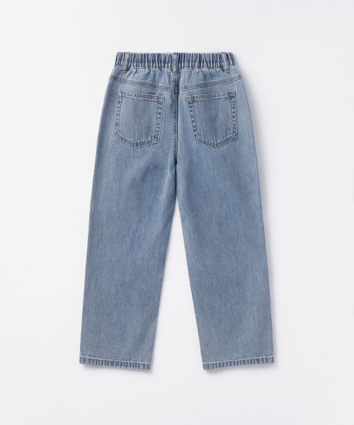 MUSINSA STANDARD KIDS（ムシンサスタンダードキッズ）の「リネンライクワイドバンディングデニムパンツ[ライトインディゴ]（デニムパンツ・レディース・その他・100/110/120/130/140/150/160）」の4枚目の写真