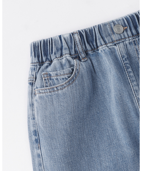 MUSINSA STANDARD KIDS（ムシンサスタンダードキッズ）の「リネンライクワイドバンディングデニムパンツ[ライトインディゴ]（デニムパンツ・レディース・その他・100/110/120/130/140/150/160）」の5枚目の写真