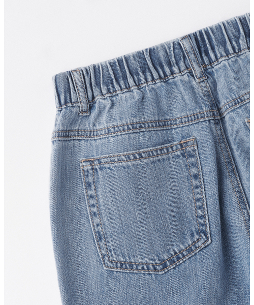 MUSINSA STANDARD KIDS（ムシンサスタンダードキッズ）の「リネンライクワイドバンディングデニムパンツ[ライトインディゴ]（デニムパンツ・レディース・その他・100/110/120/130/140/150/160）」の6枚目の写真