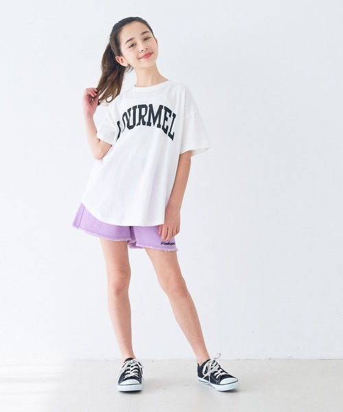 coca（coca）（コカ）の「キッズ　ツイル刺繍ショートパンツ（デニムパンツ・キッズ・パープル/ブラック・120/130/140/150）」の13枚目の写真