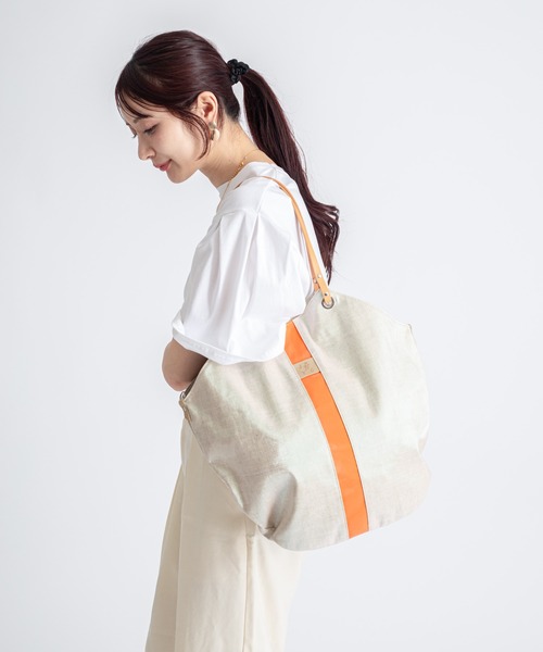 Jack Gomme(ジャックゴム)の「【JACK GOMME/ジャックゴム】リネンコーティング トートバッグ FLORES(トートバッグ・レディース・ベージュ/ライトベージュ/ナチュラル・FREE)」の8枚目の写真