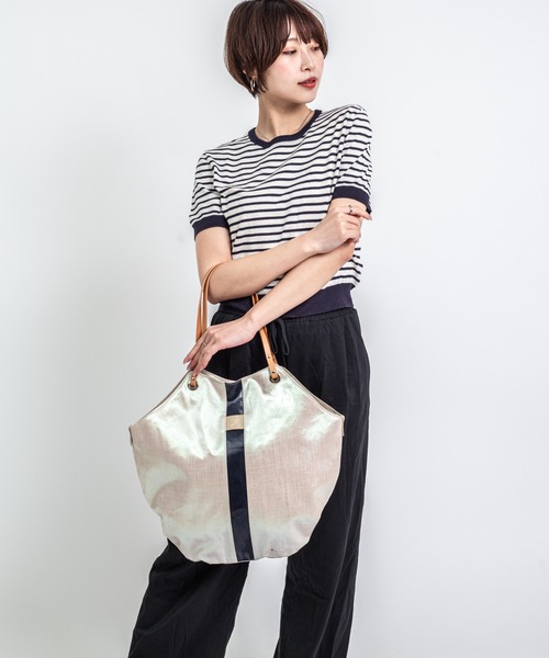Jack Gomme(ジャックゴム)の「【JACK GOMME/ジャックゴム】リネンコーティング トートバッグ FLORES(トートバッグ・レディース・ベージュ/ライトベージュ/ナチュラル・FREE)」の21枚目の写真