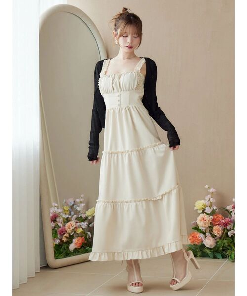 EATME（イートミー）の「ヘムラッフルニットカーディガン（カーディガン/ボレロ・レディース・ブラック/アイボリー/ブルー・FREE）」の15枚目の写真