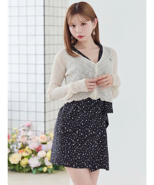 EATME（イートミー）の「ヘムラッフルニットカーディガン（カーディガン/ボレロ・レディース・ブラック/アイボリー/ブルー・FREE）」の18枚目の写真